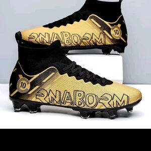 Men's Black and Gold Soccer Cleats
